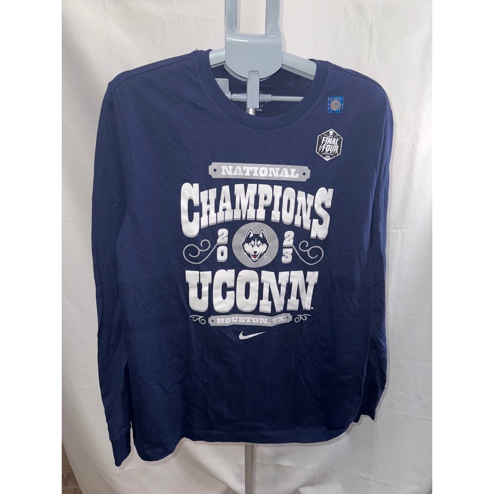 Nike UConn Huskies 2023 National Champions Final Four Long Sleeve Shirt Mens L